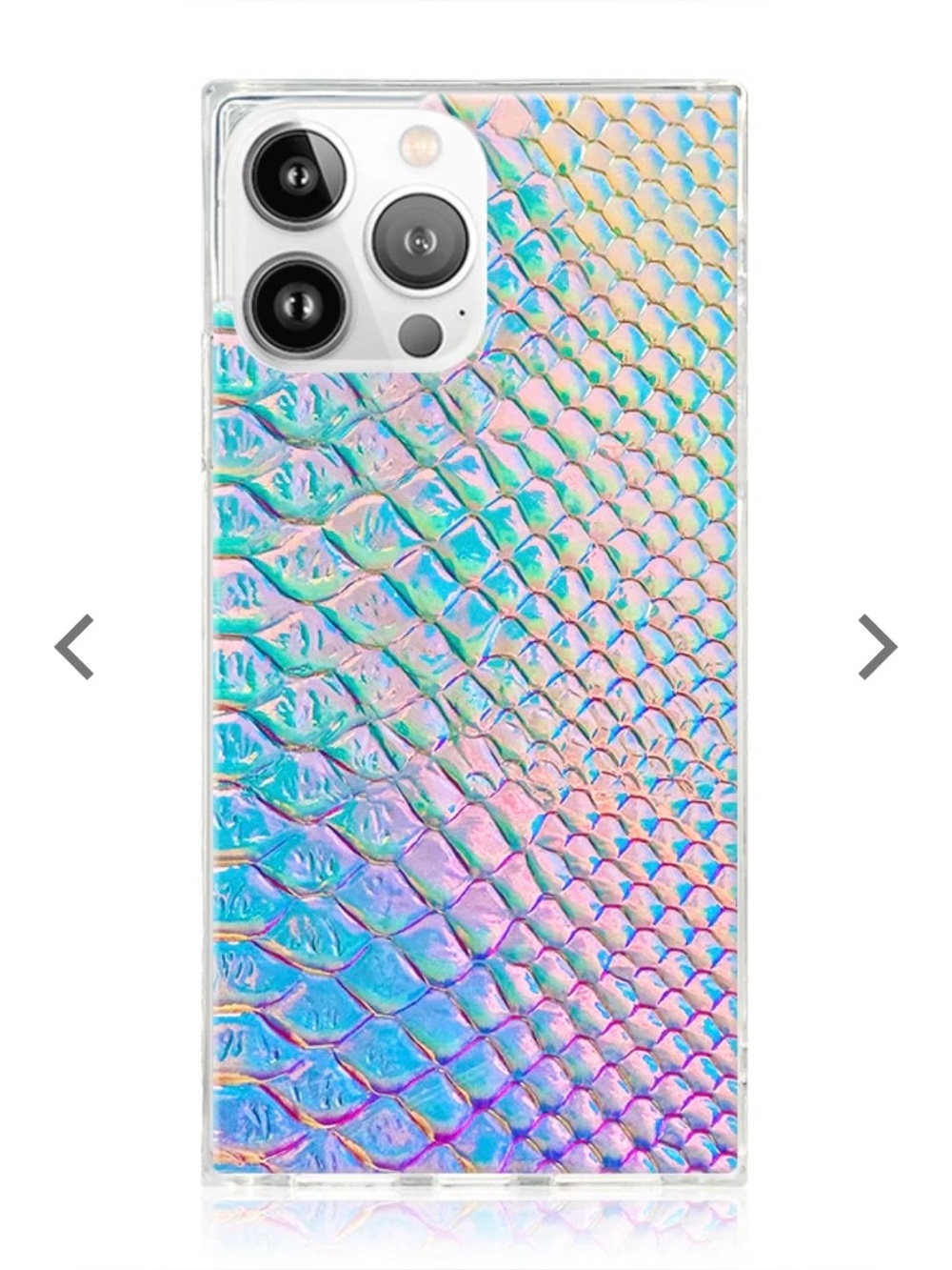 Flaunt Square Iridescent Crocodile IPhone 15 Pro MagSafe Phone Case